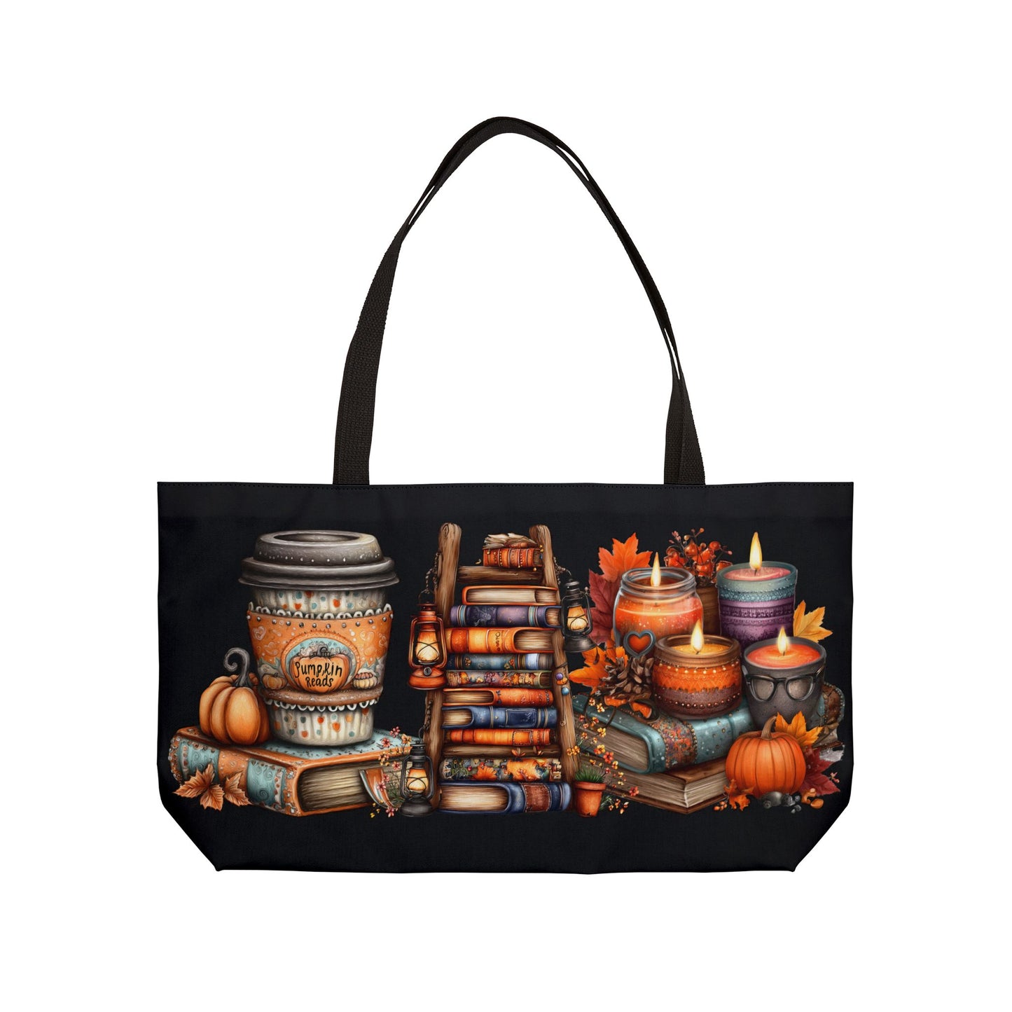 Weekender Tote Bag - Coffee Books Candle Lovers Fall Vibes