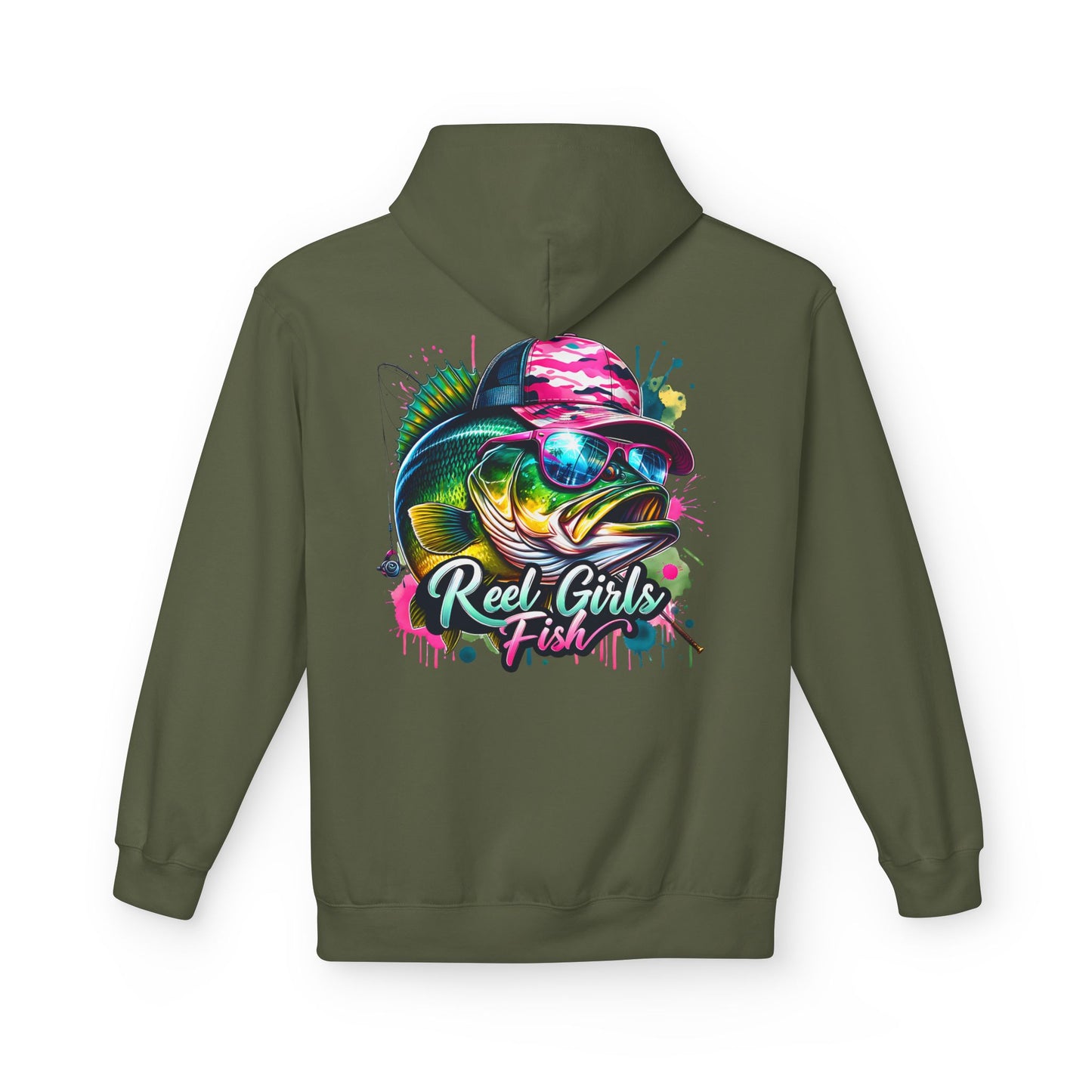 "Reel Girls Fish" Hoodie - Midweight Fleece for Fishing Enthusiasts