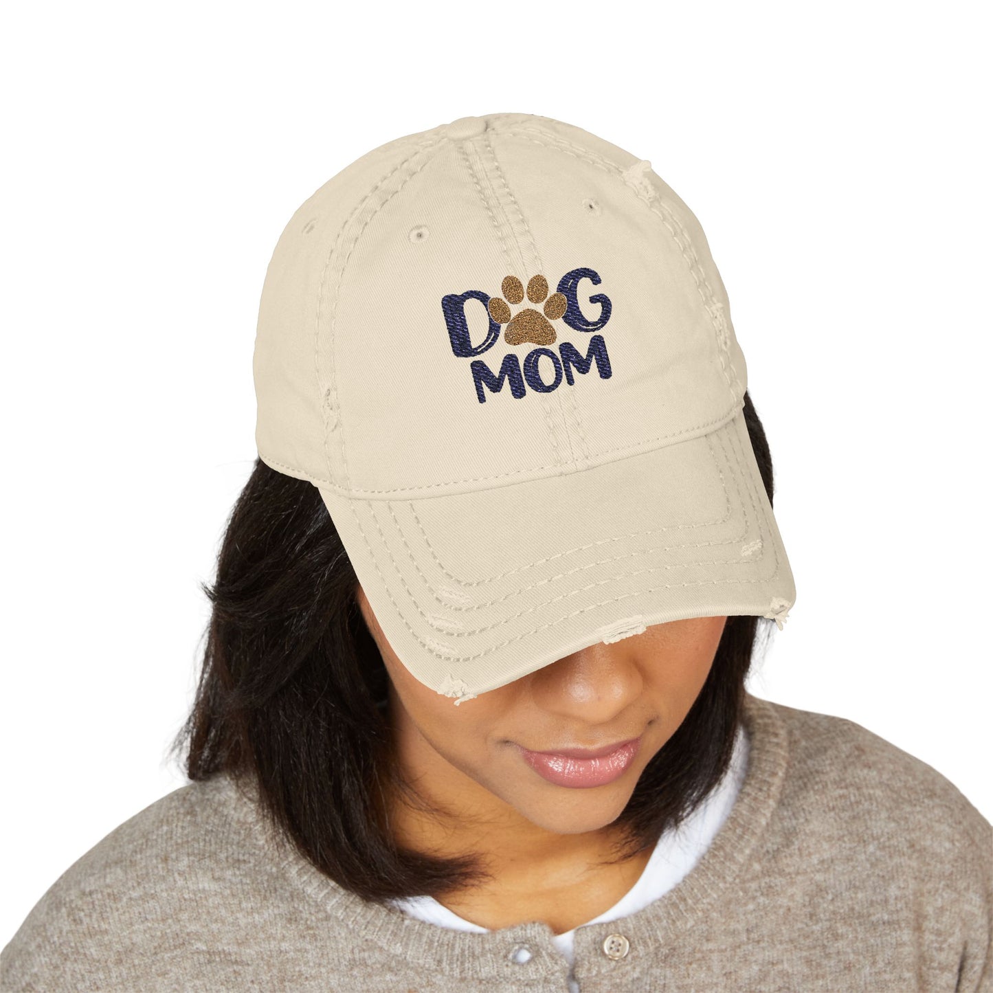 Distressed Dog Mom Hat