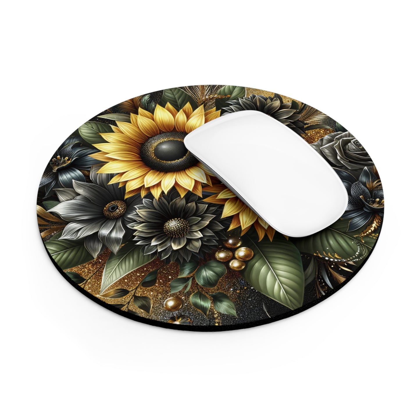 Sunflower Elegance Mouse Pad - Floral Design for Home Office