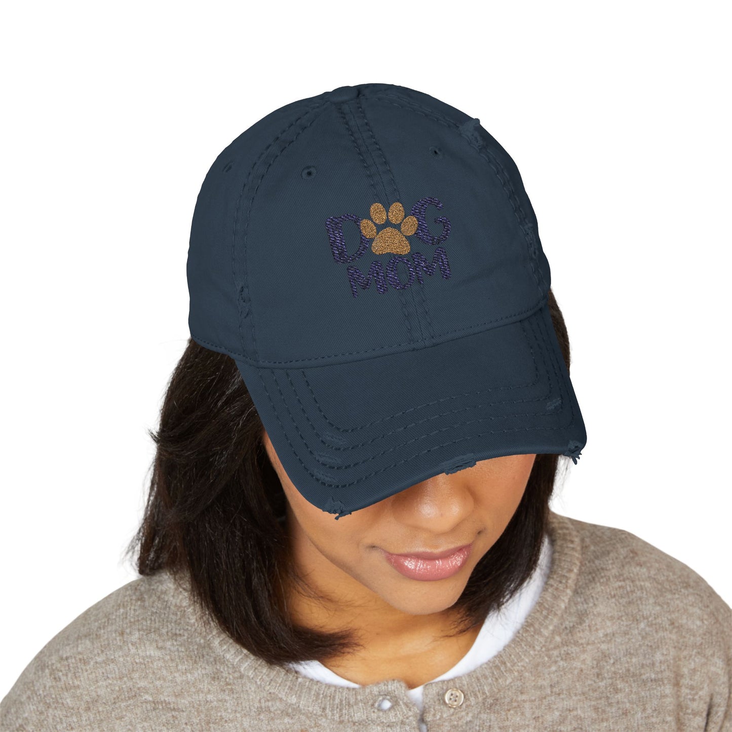 Distressed Dog Mom Hat