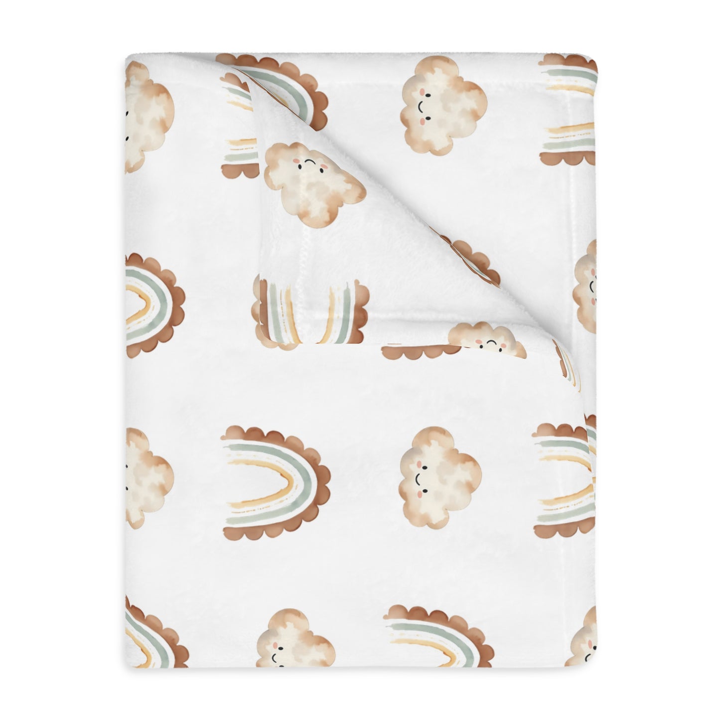 Cozy Rainbow Velveteen Microfiber Blanket - Soft, Two-Sided Design for Kids & Adults