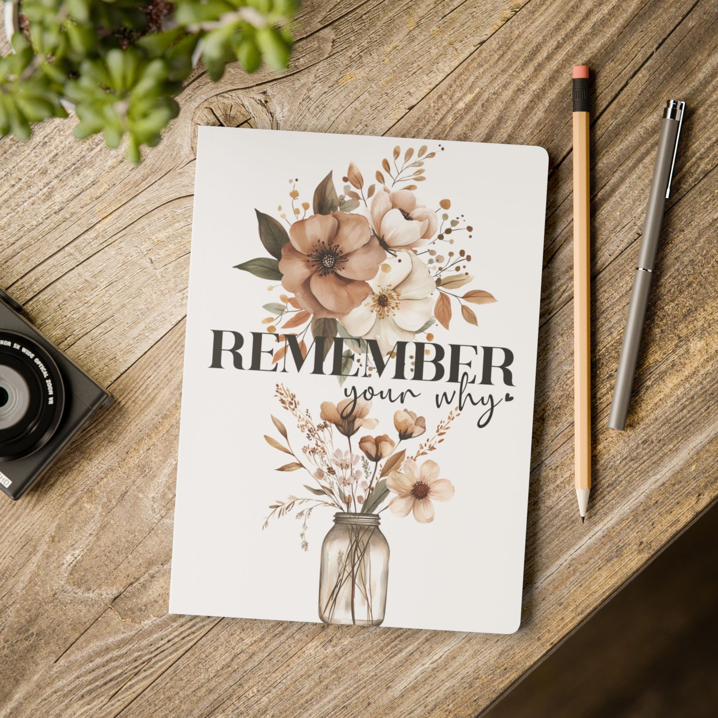 Floral Motivational Softcover Journal - "Remember Your Why"