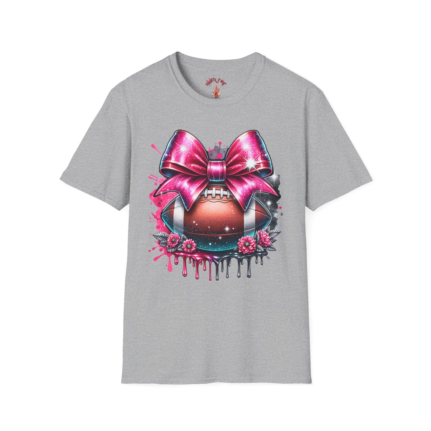 Pink Bow Football T-Shirt