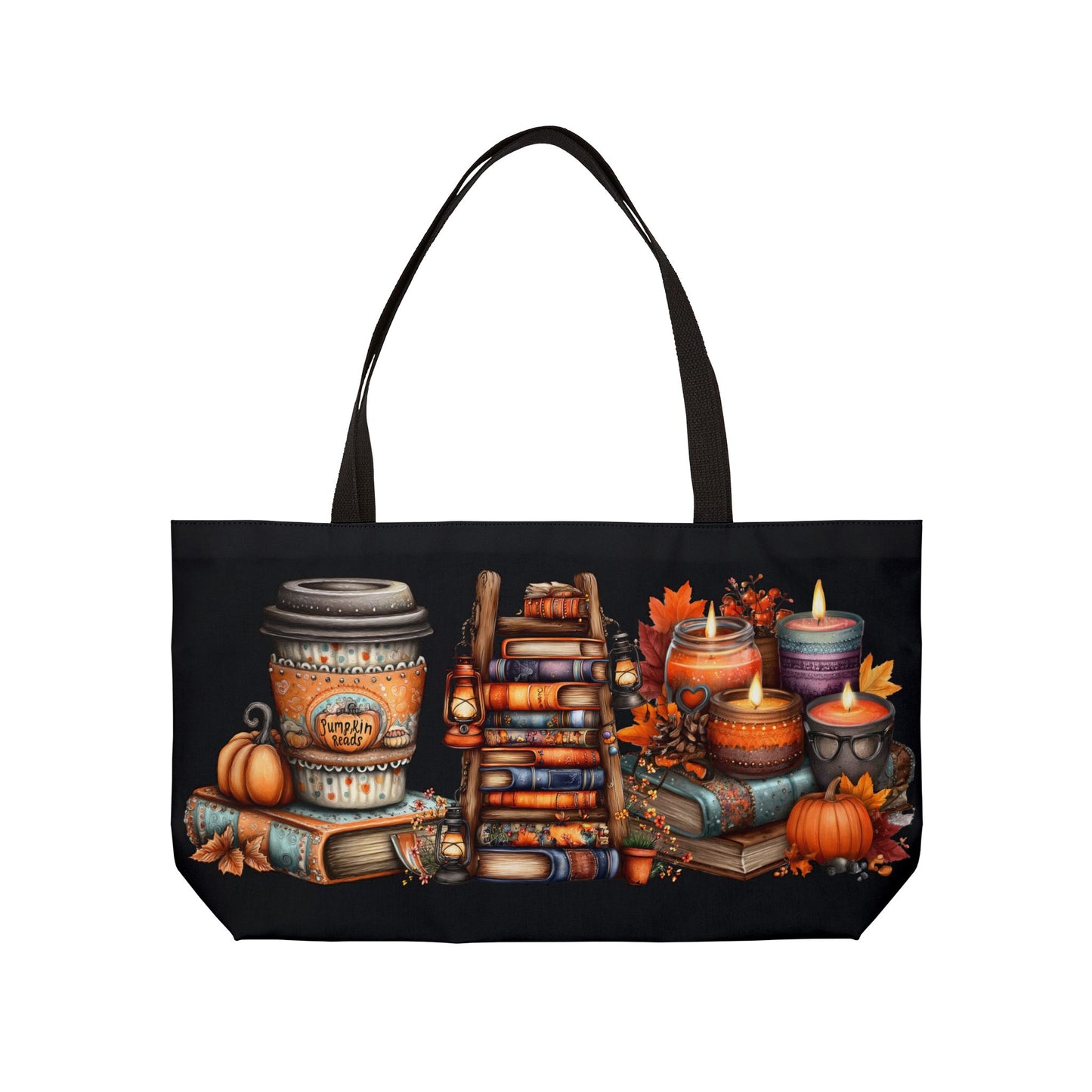 Weekender Tote Bag - Coffee Books Candle Lovers Fall Vibes