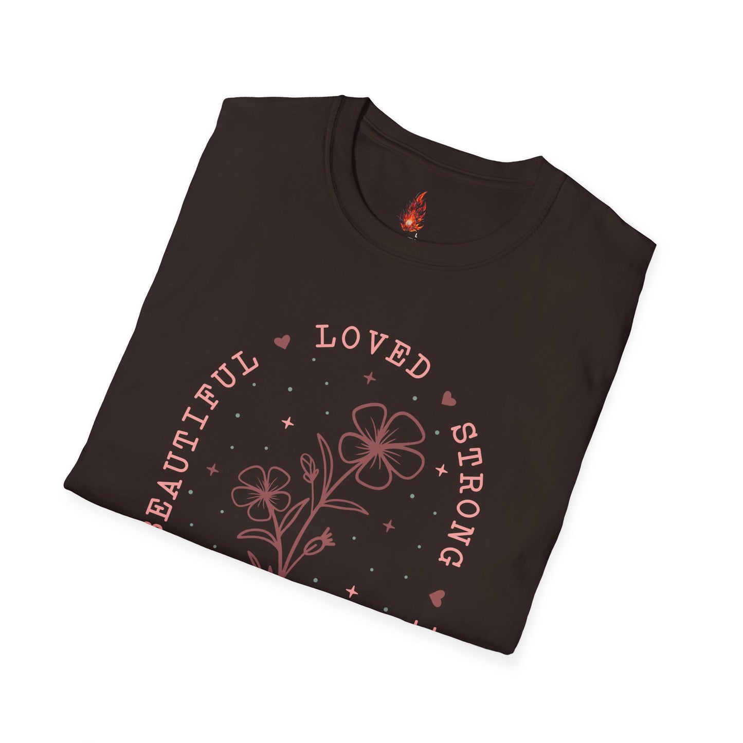 'Loved, Strong, Beautiful, Mom' Floral Design
