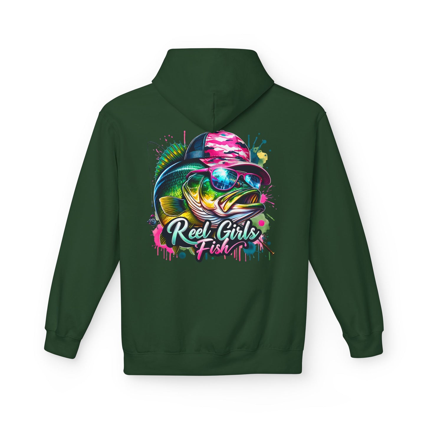 "Reel Girls Fish" Hoodie - Midweight Fleece for Fishing Enthusiasts