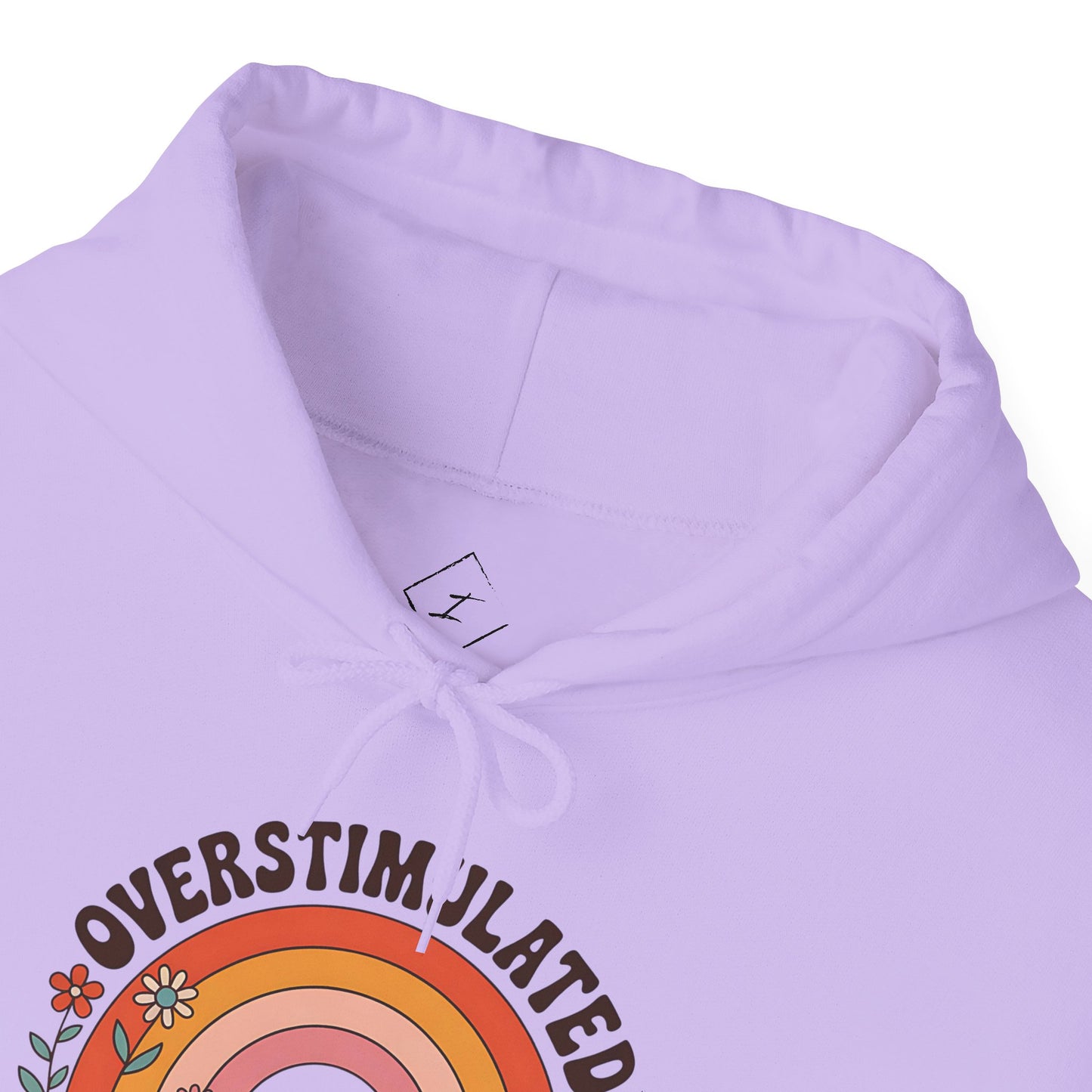 Overstimulated Mom Club Hoodie — Retro Rainbow Mom Sweatshirt