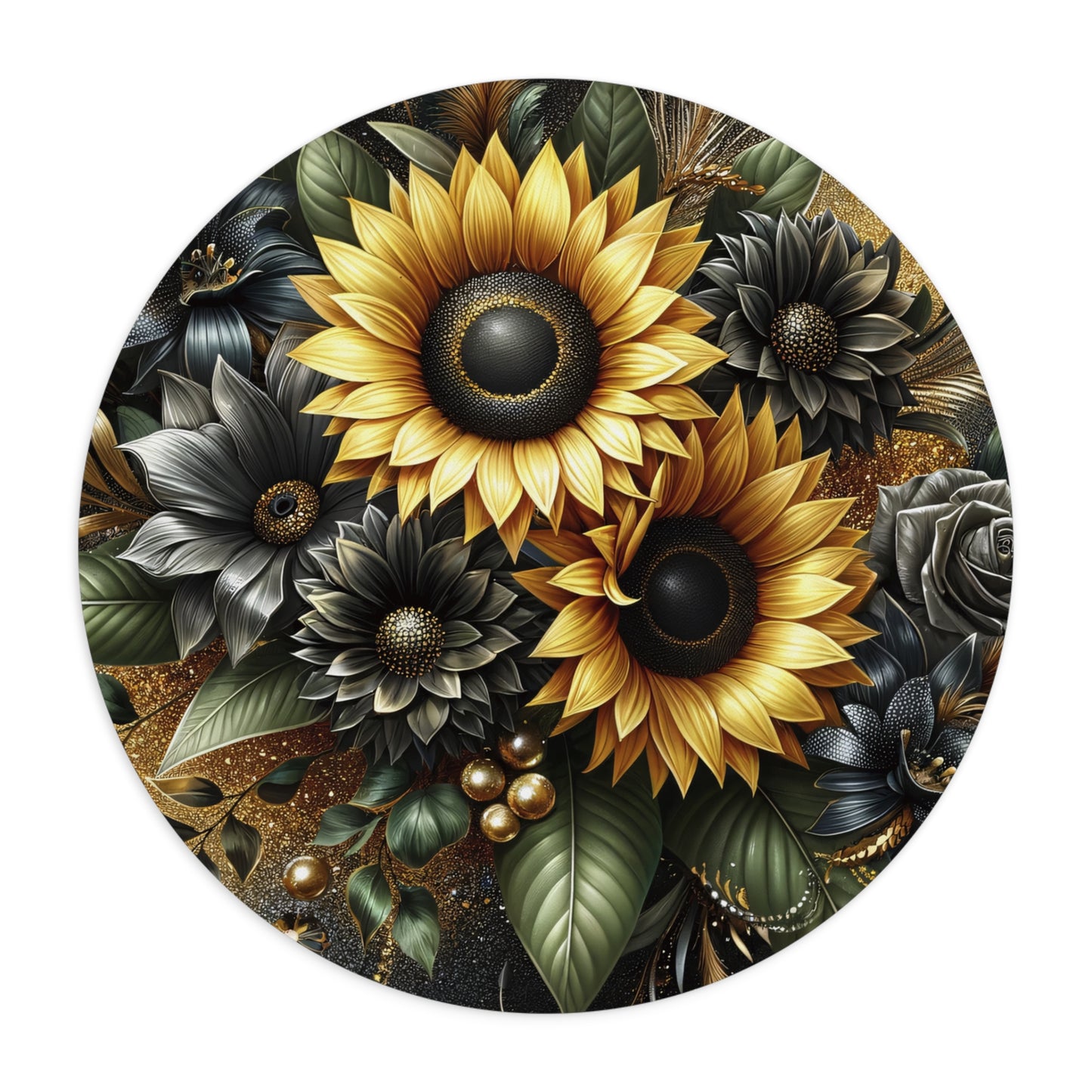 Sunflower Elegance Mouse Pad - Floral Design for Home Office