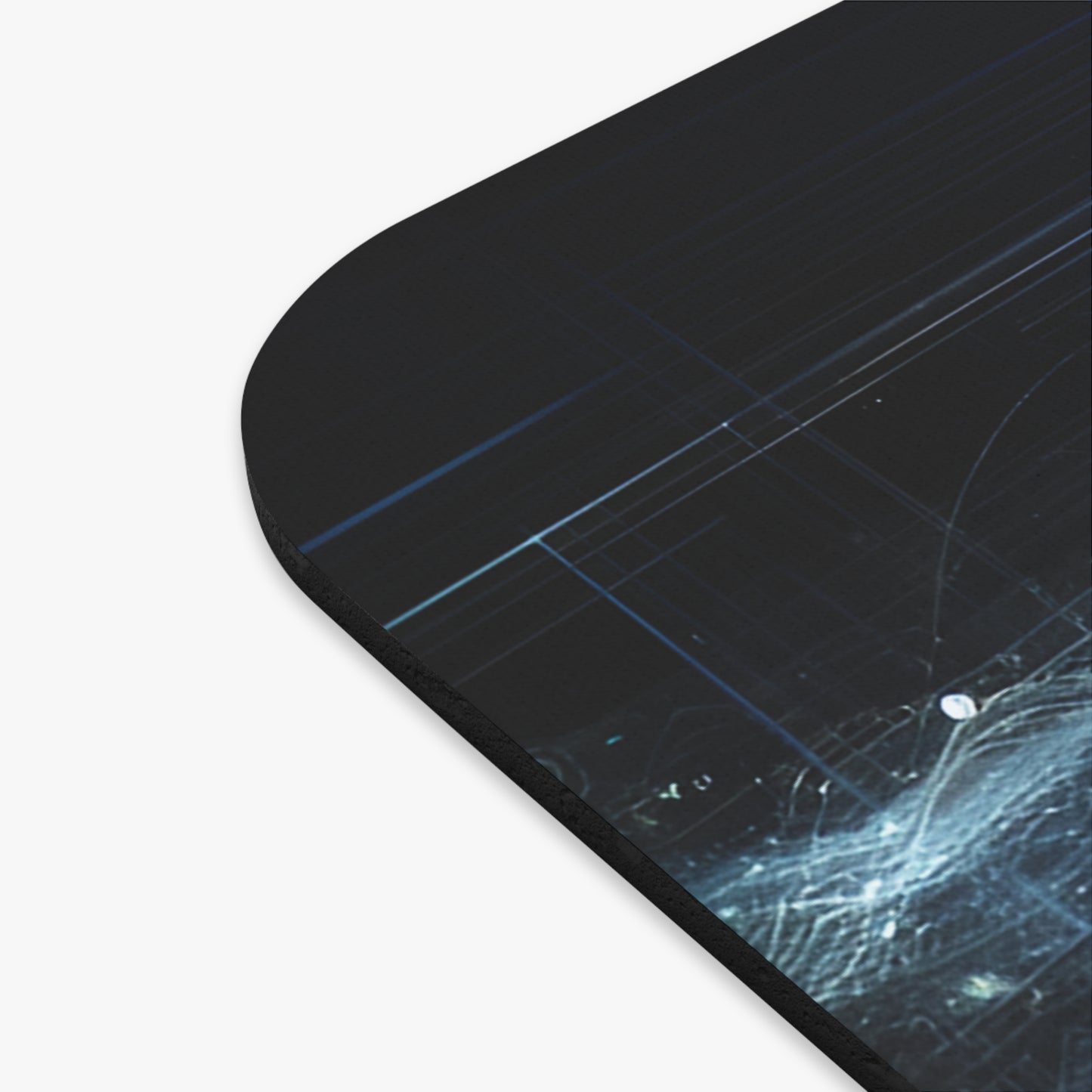 Futuristic Blue Wave Mouse Pad - High-Tech Design for Gamers and Professionals