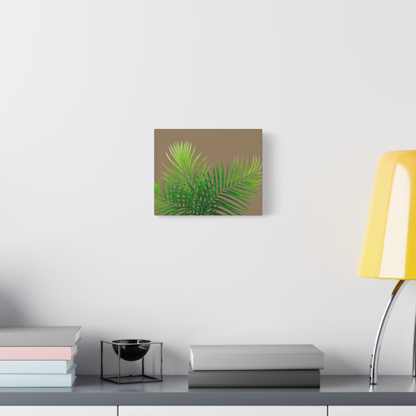 Tropical Leaf Matte Canvas Wall Art with a nude background