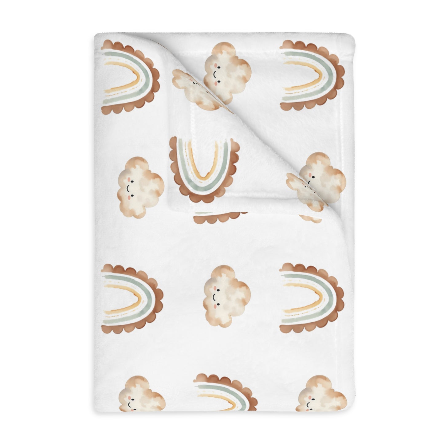 Cozy Rainbow Velveteen Microfiber Blanket - Soft, Two-Sided Design for Kids & Adults