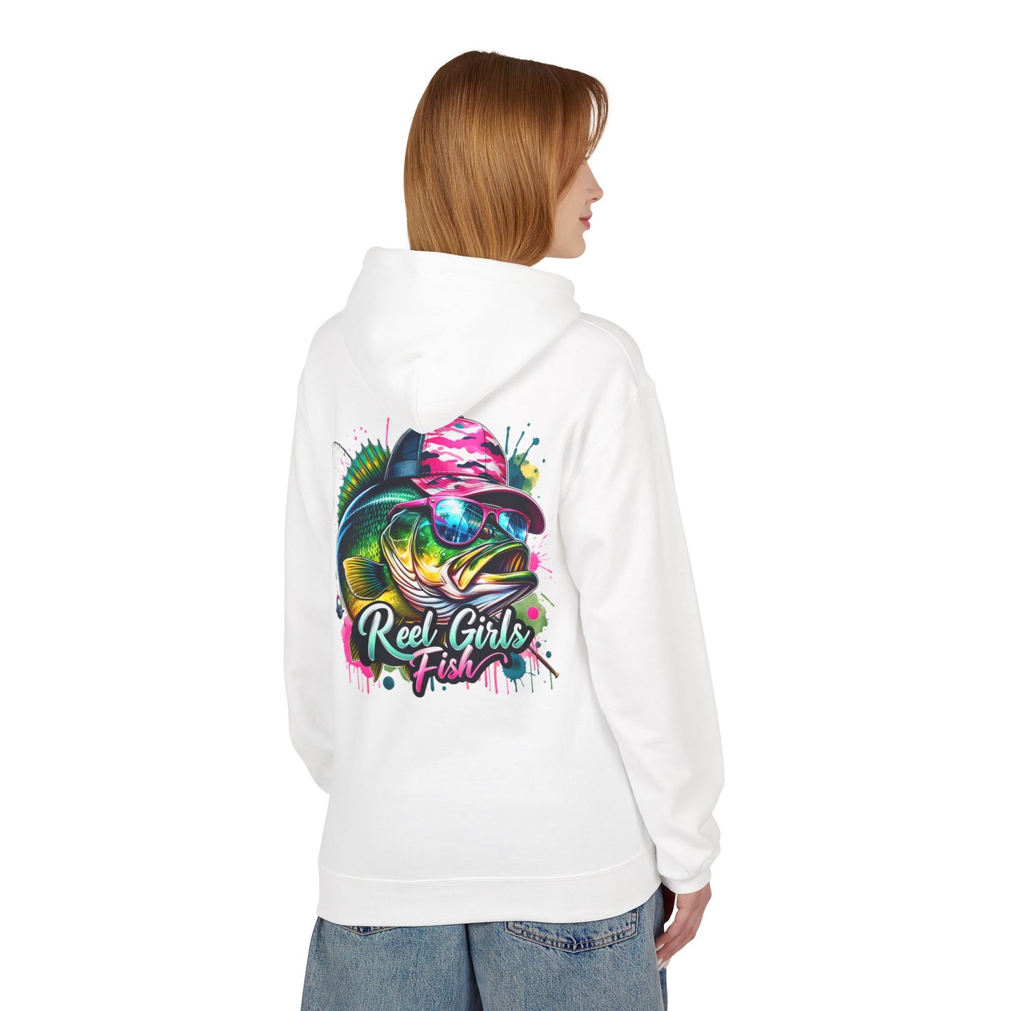 "Reel Girls Fish" Hoodie - Midweight Fleece for Fishing Enthusiasts
