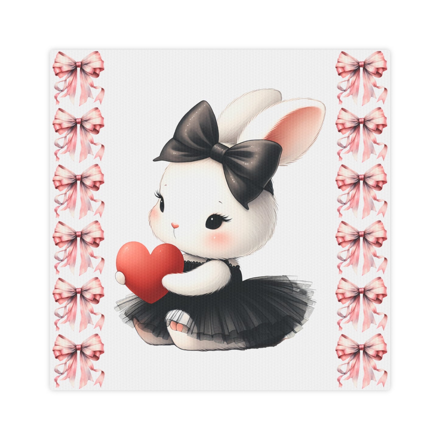 Sweetheart Bunny Canvas Photo Tile - Cute Wall Decor for Kids' Rooms & Gifts