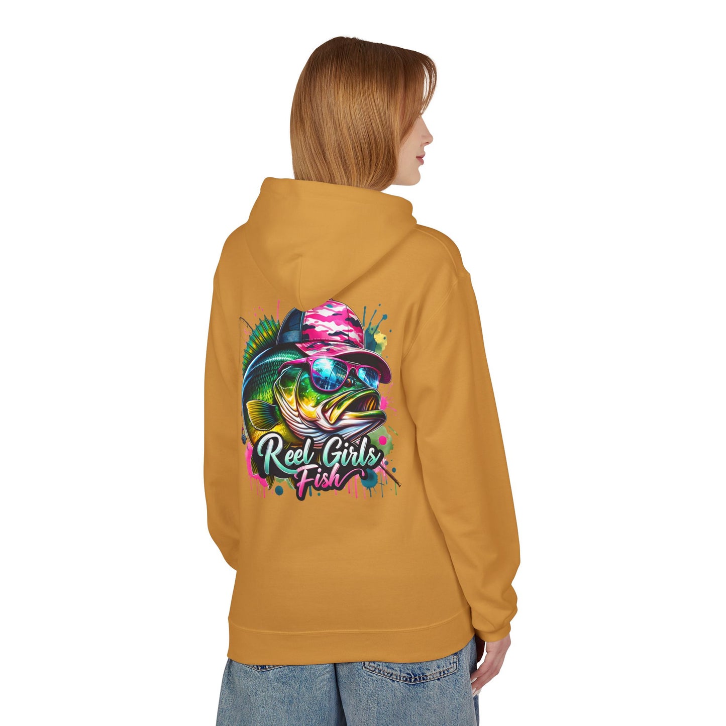 "Reel Girls Fish" Hoodie - Midweight Fleece for Fishing Enthusiasts