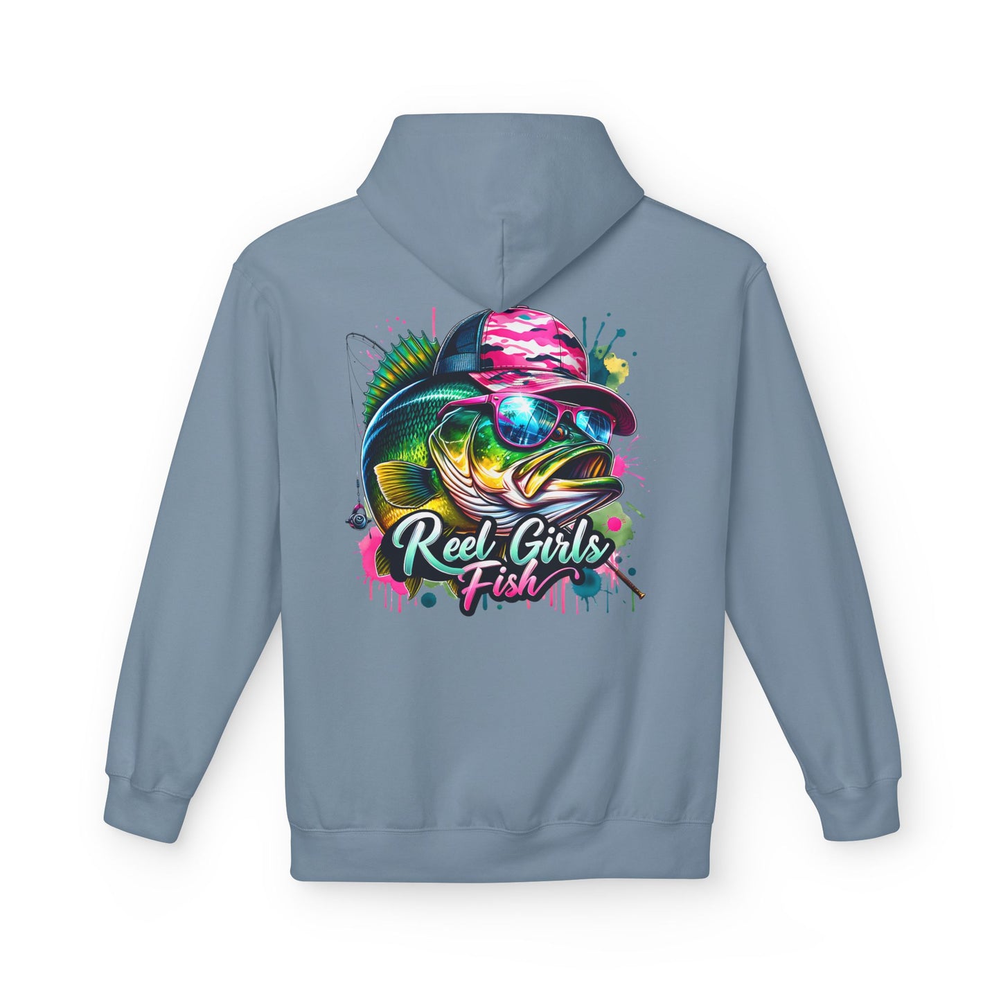 "Reel Girls Fish" Hoodie - Midweight Fleece for Fishing Enthusiasts