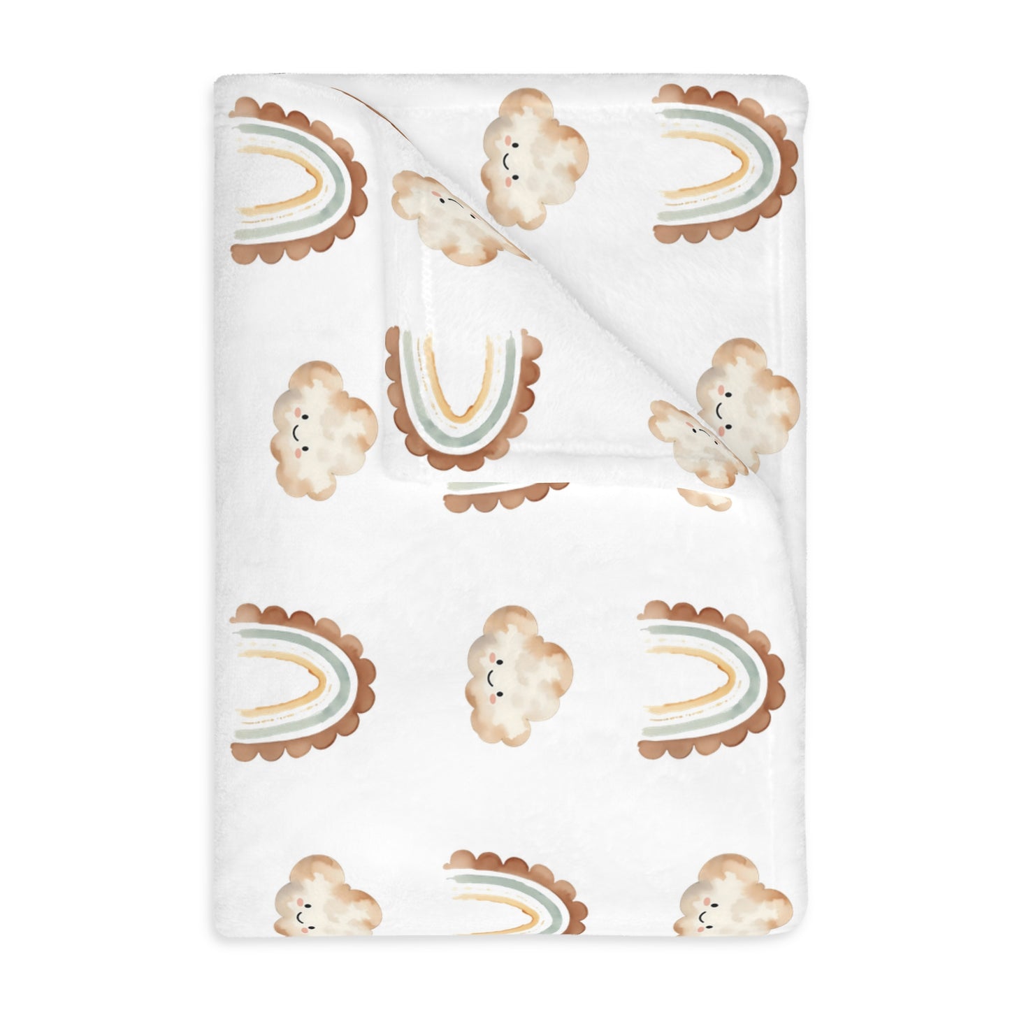 Cozy Rainbow Velveteen Microfiber Blanket - Soft, Two-Sided Design for Kids & Adults