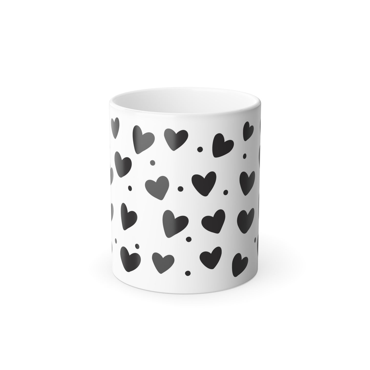 Love Hearts Color Morphing Mug – 11oz Ceramic Coffee Cup for Romantic Occasions