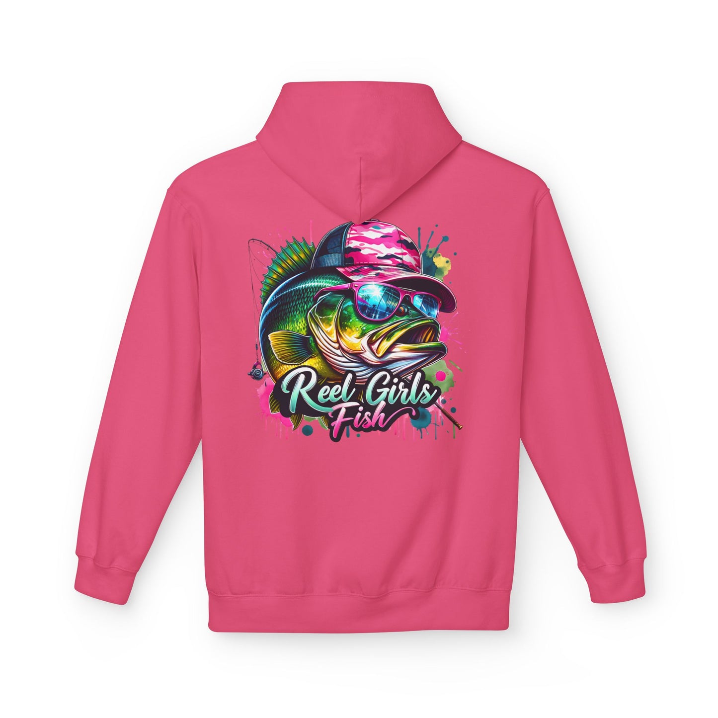 "Reel Girls Fish" Hoodie - Midweight Fleece for Fishing Enthusiasts
