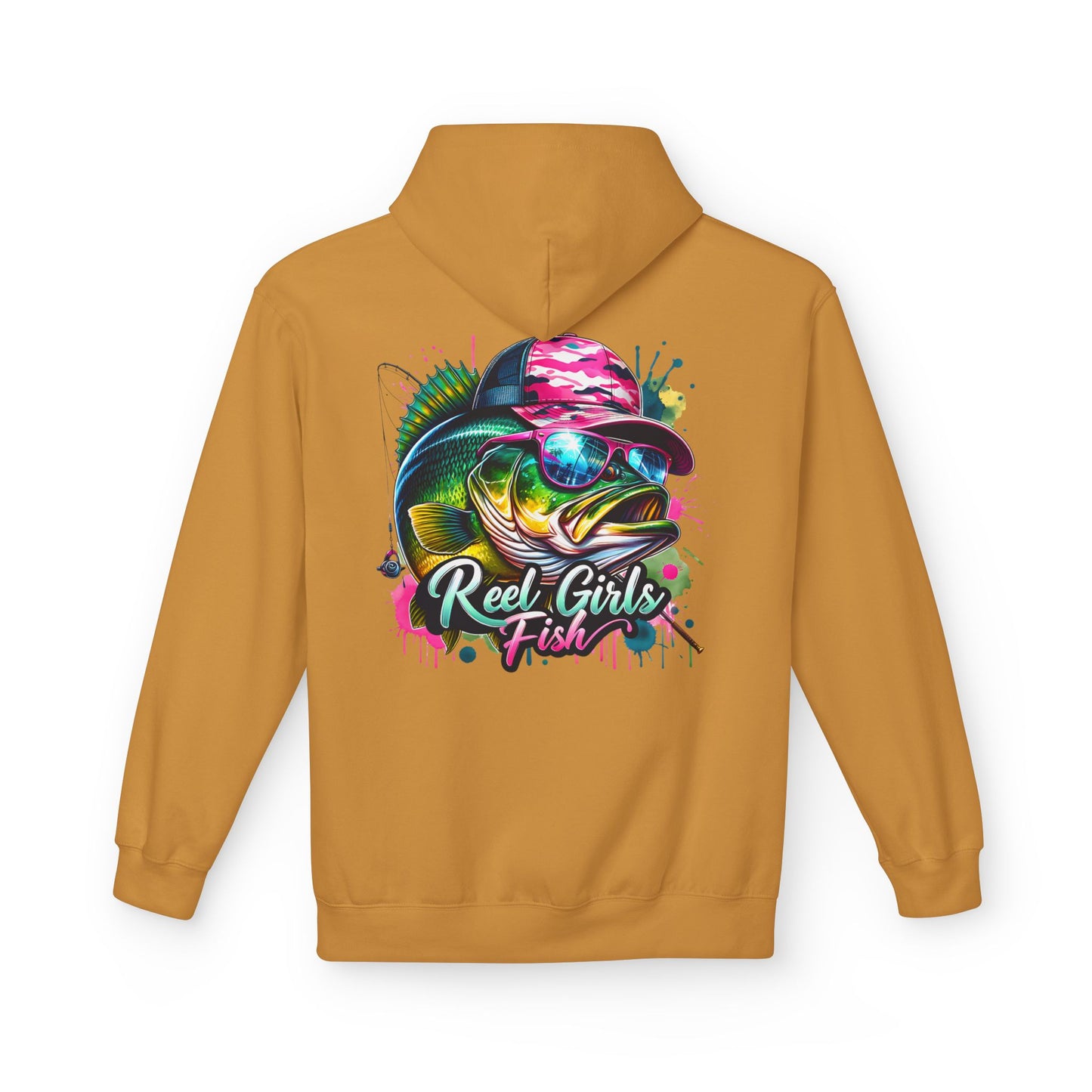 "Reel Girls Fish" Hoodie - Midweight Fleece for Fishing Enthusiasts