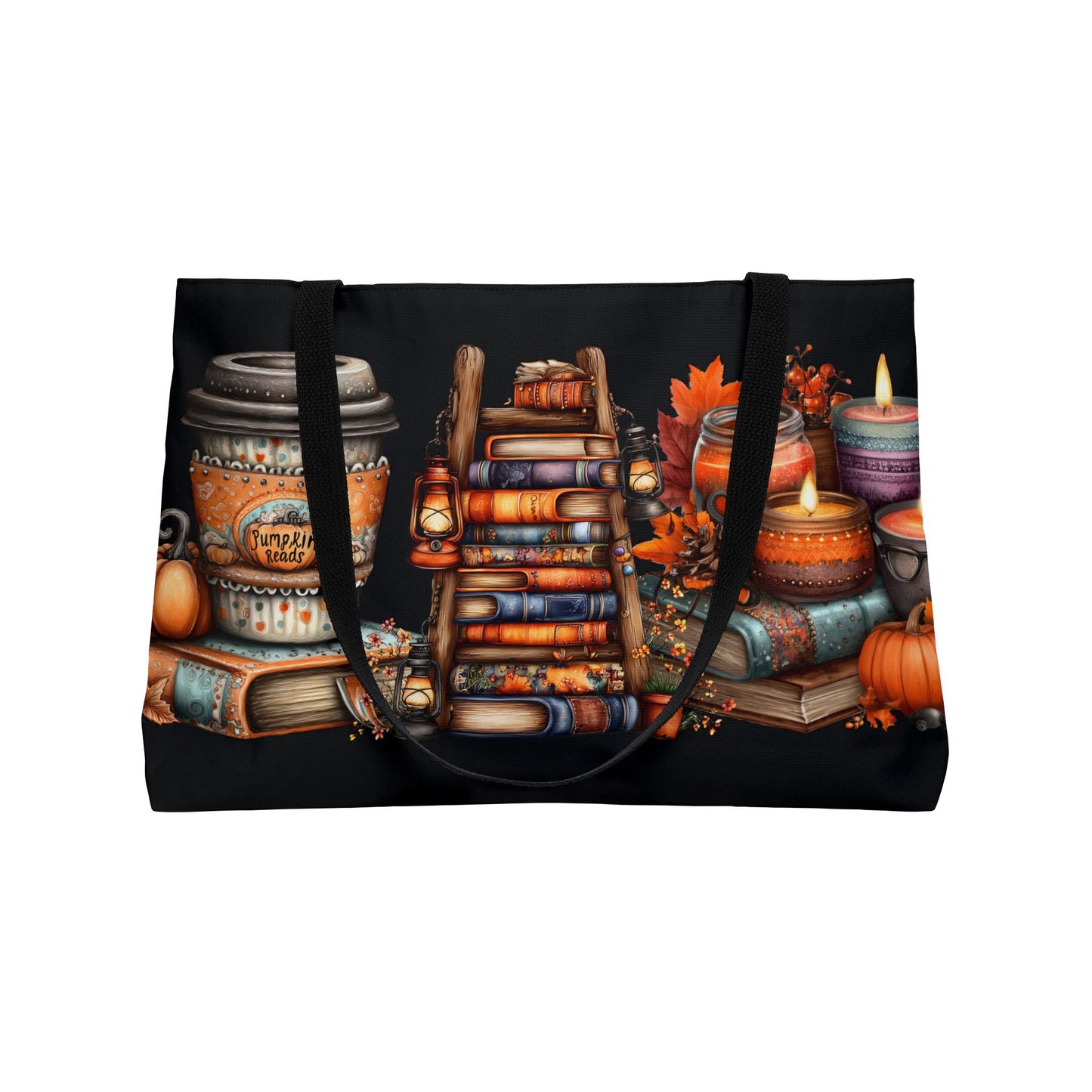 Weekender Tote Bag - Coffee Books Candle Lovers Fall Vibes