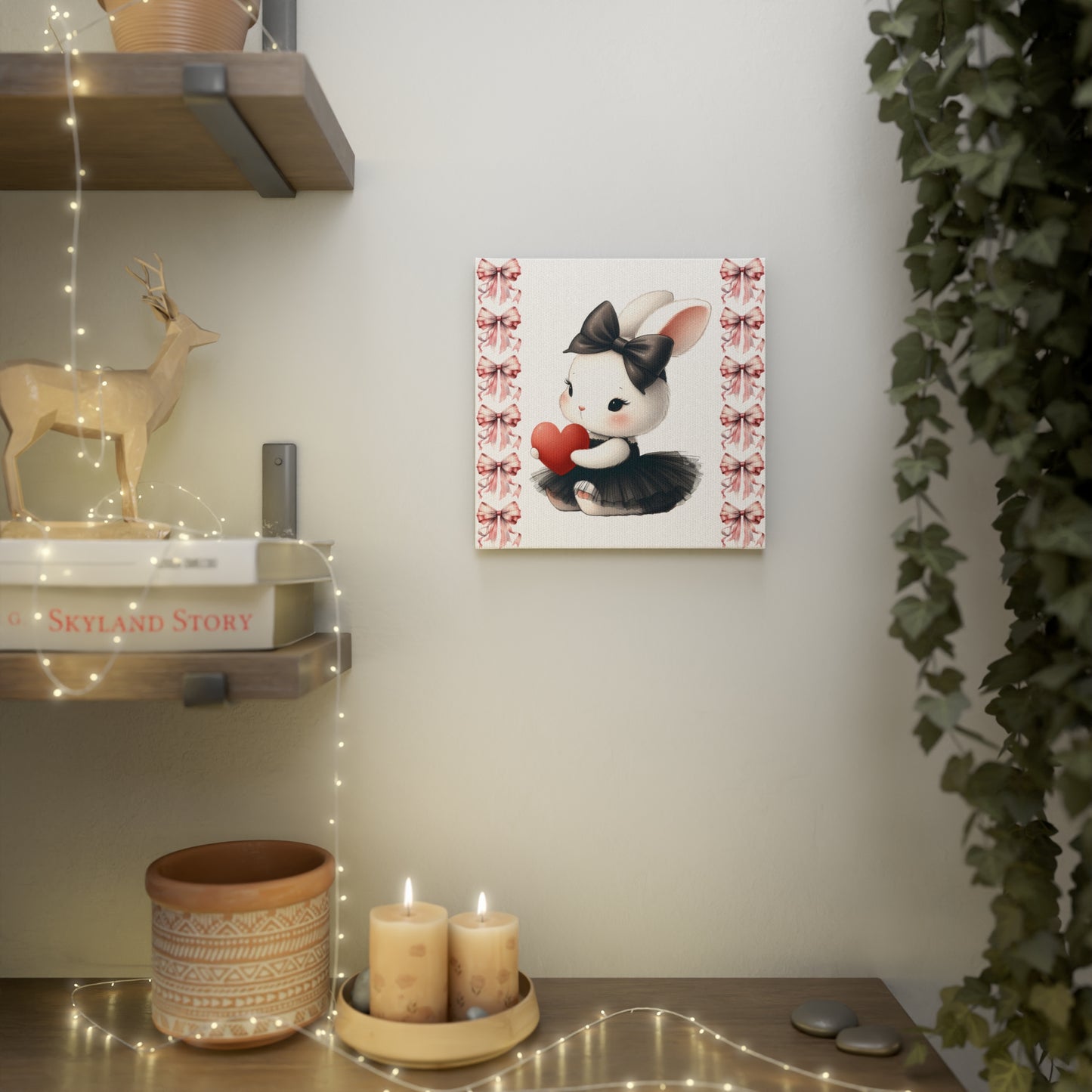 Sweetheart Bunny Canvas Photo Tile - Cute Wall Decor for Kids' Rooms & Gifts