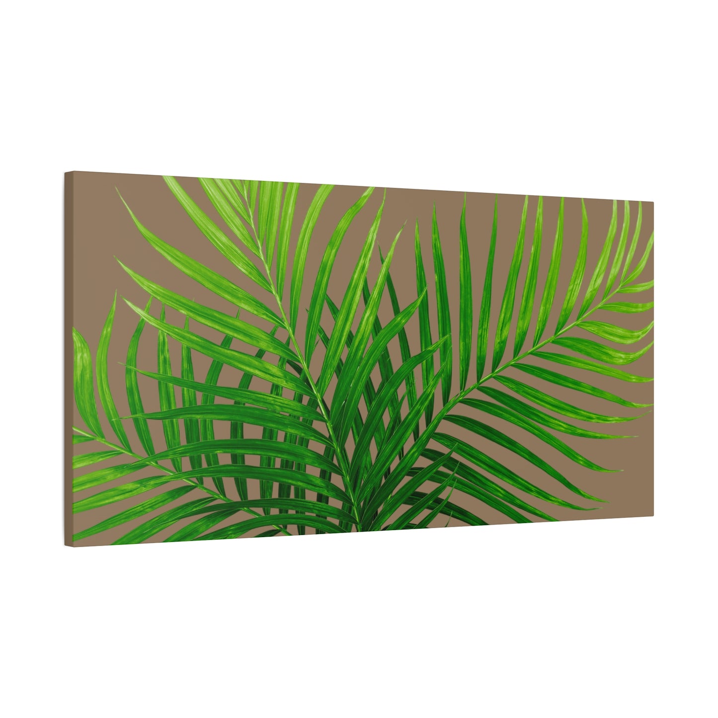 Tropical Leaf Matte Canvas Wall Art with a nude background