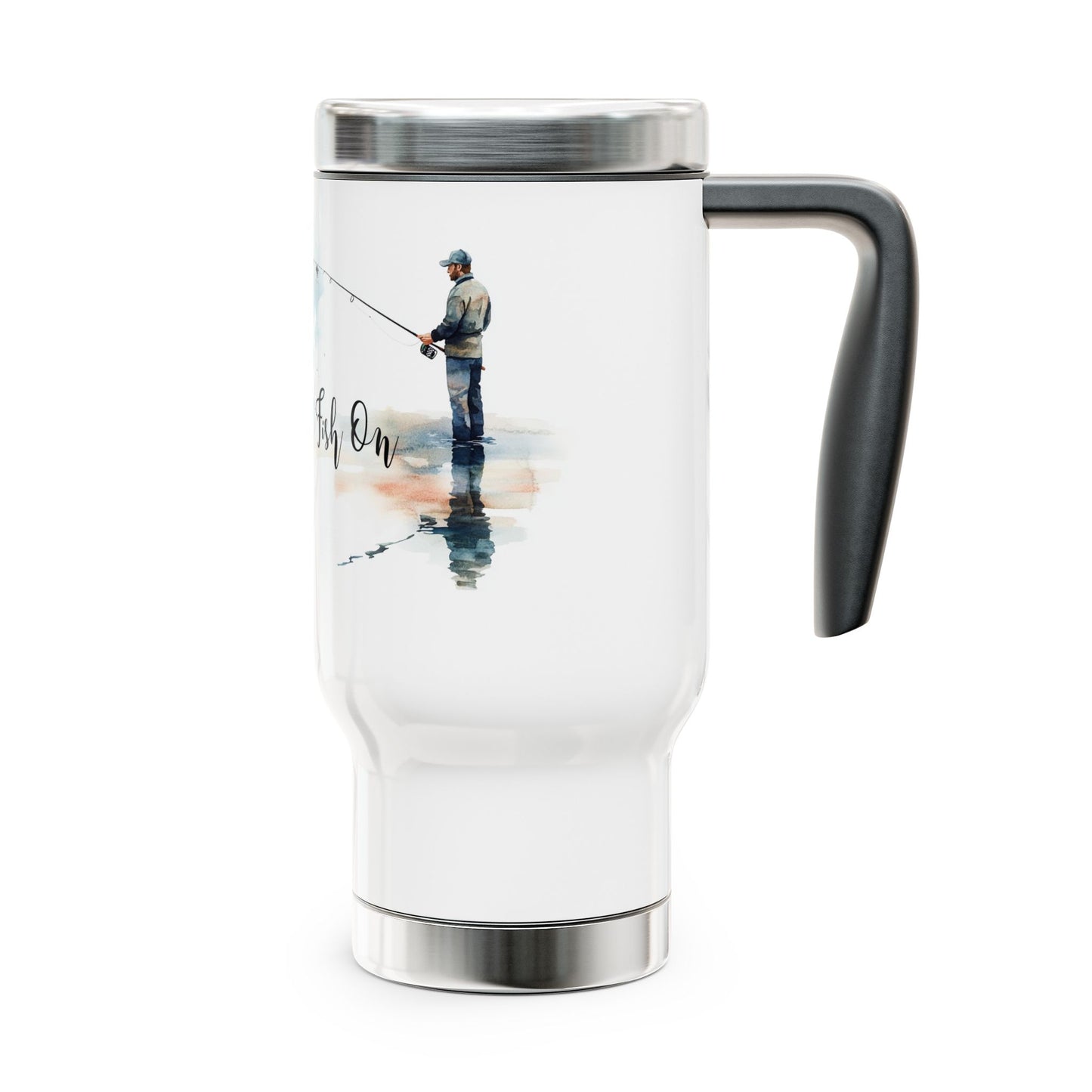 "Fish On" Design - Stainless Steel Travel Mug,
