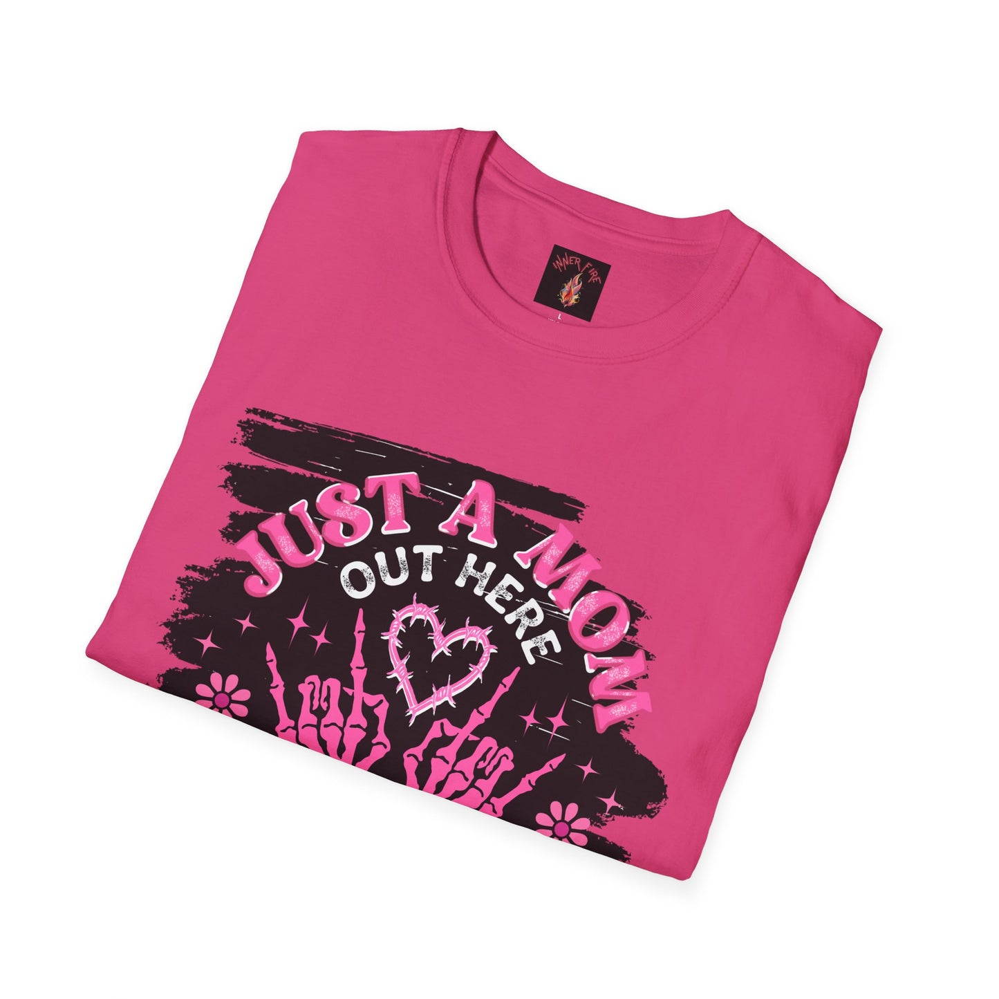 Sassy Mom T-Shirt: Just a Mom Out Here Trying Not To Raise Assholes