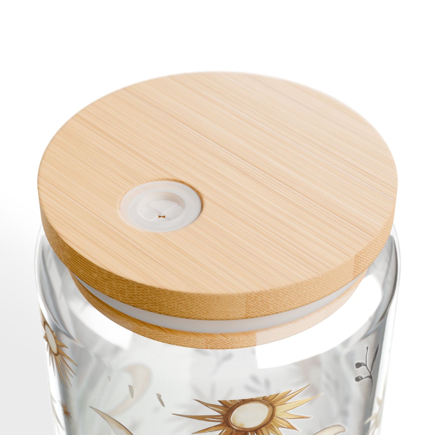 Celestial Sipper Glass with Straw - 16oz Sun and Moon Design