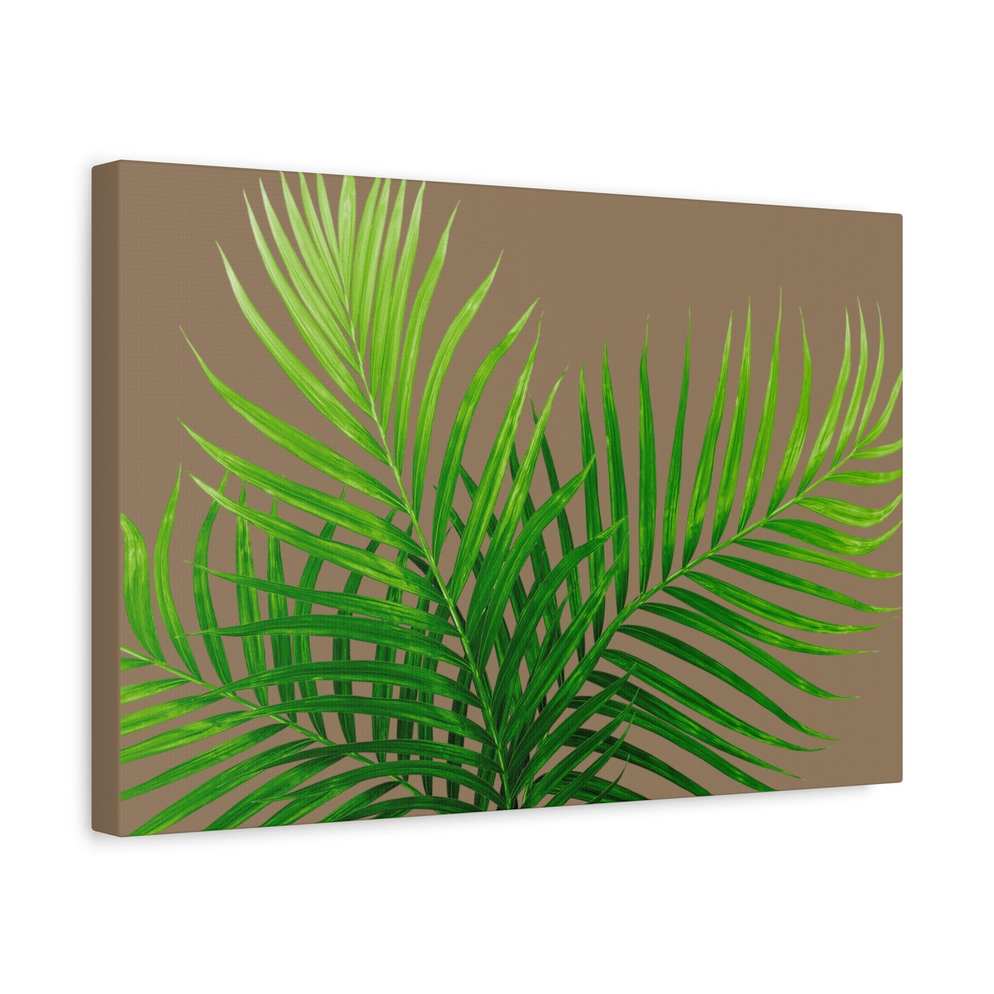 Tropical Leaf Matte Canvas Wall Art with a nude background