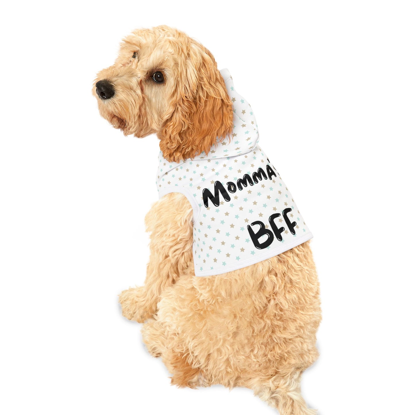 Momma's BFF Star Print Pet Hoodie for Cozy Style