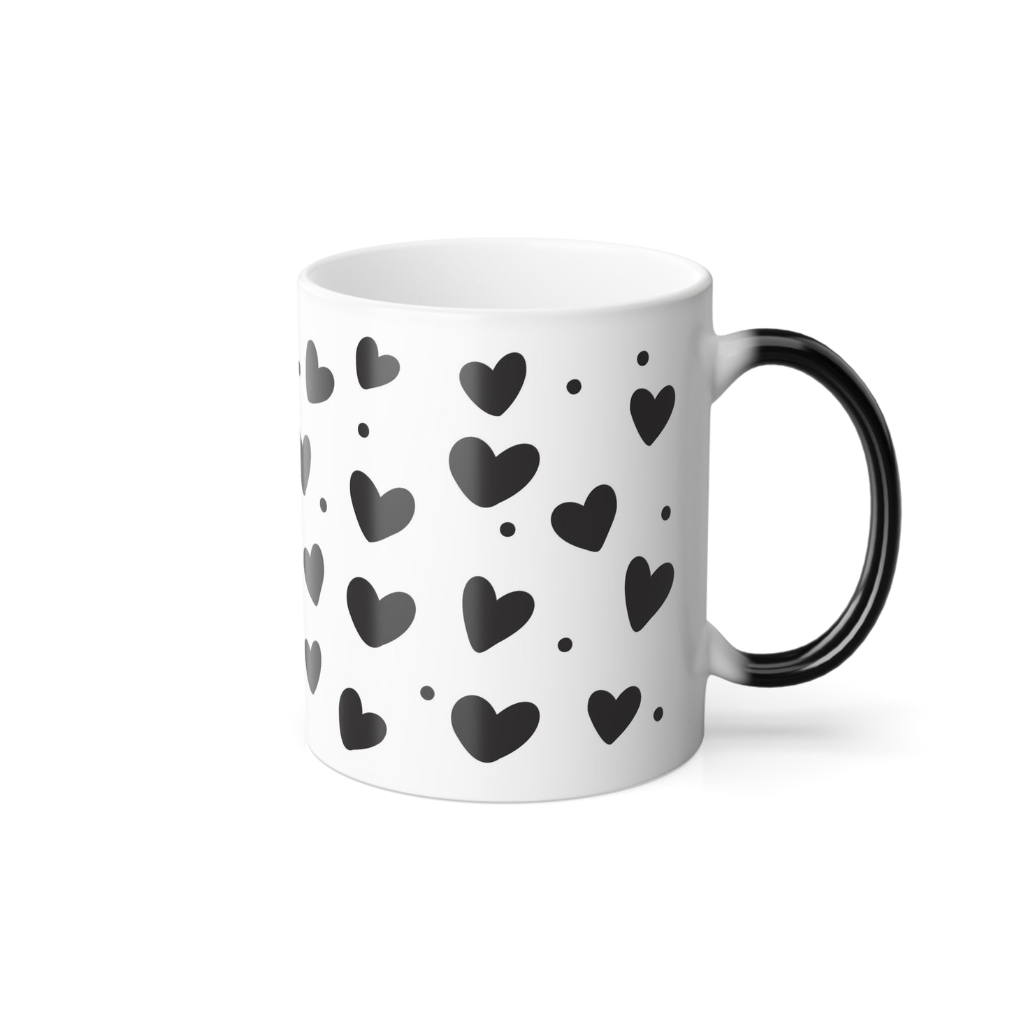 Love Hearts Color Morphing Mug – 11oz Ceramic Coffee Cup for Romantic Occasions