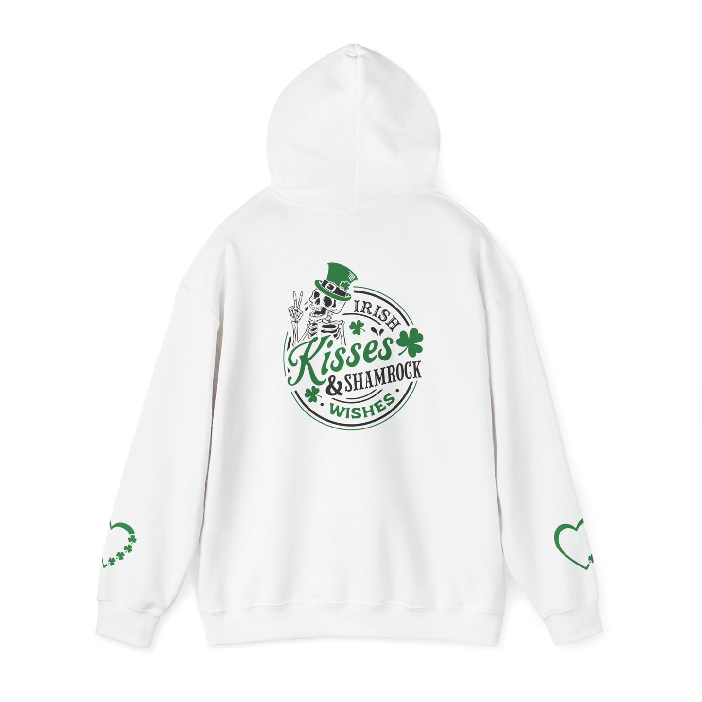 St. Patrick's Day Love Hoodie - Irish Kisses & Shamrock Wishes Sweatshirt