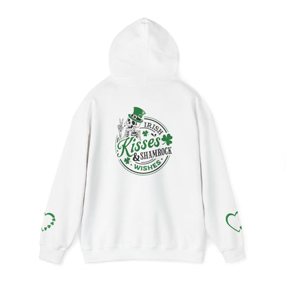 St. Patrick's Day Love Hoodie - Irish Kisses & Shamrock Wishes Sweatshirt