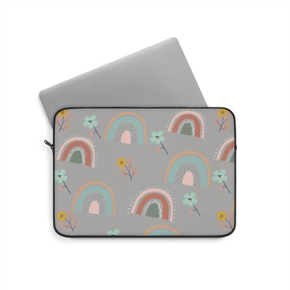 Colorful Rainbow Laptop Sleeve - Cute Floral Design for Everyday Use