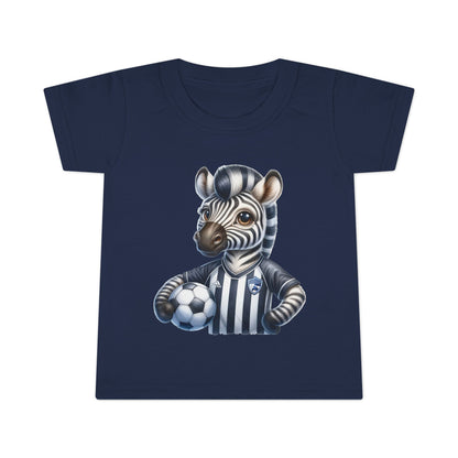 Playful Zebra Soccer Toddler T-Shirt