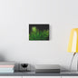 Tropical Leaf Matte Canvas Wall Art with a black background