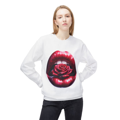 Floral Lips Crewneck Sweatshirt for Trendy Fashion Lovers