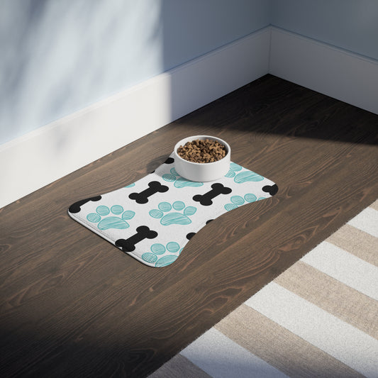 Cute Paw Print Pet Feeding Mat - Fun & Functional Dog Dish Mat