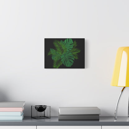 Canvas Art Palm Leaves with a black background