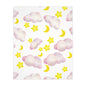 Cozy Celestial Microfiber Blanket - Two-Sided Cloud & Star Print