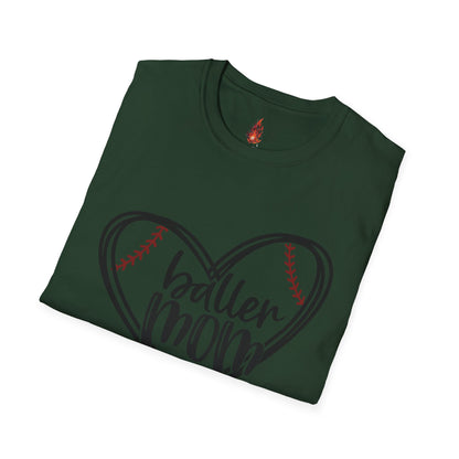 Baller Mom T-Shirt - Unisex Softstyle Tee for Sports Moms