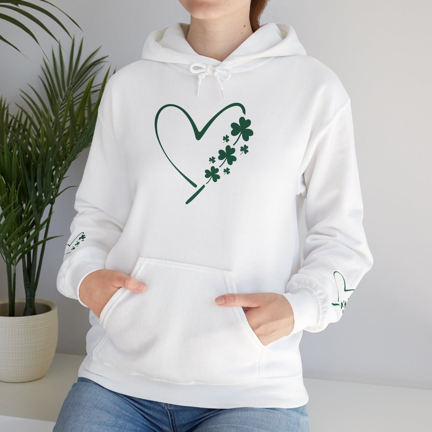Lucky Heart Floral Hoodie for Unisex - St. Patrick's Day Sweatshirt