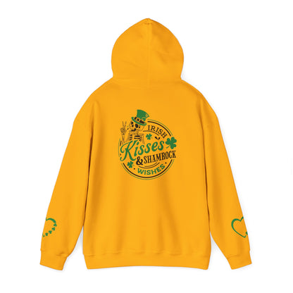 St. Patrick's Day Love Hoodie - Irish Kisses & Shamrock Wishes Sweatshirt