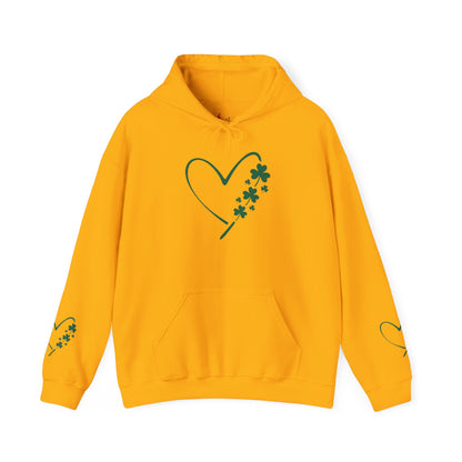 Lucky Heart Floral Hoodie for Unisex - St. Patrick's Day Sweatshirt