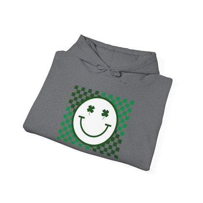 St. Patrick's Day Green Checker Smiley Hoodie