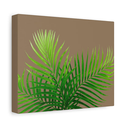 Tropical Leaf Matte Canvas Wall Art with a nude background