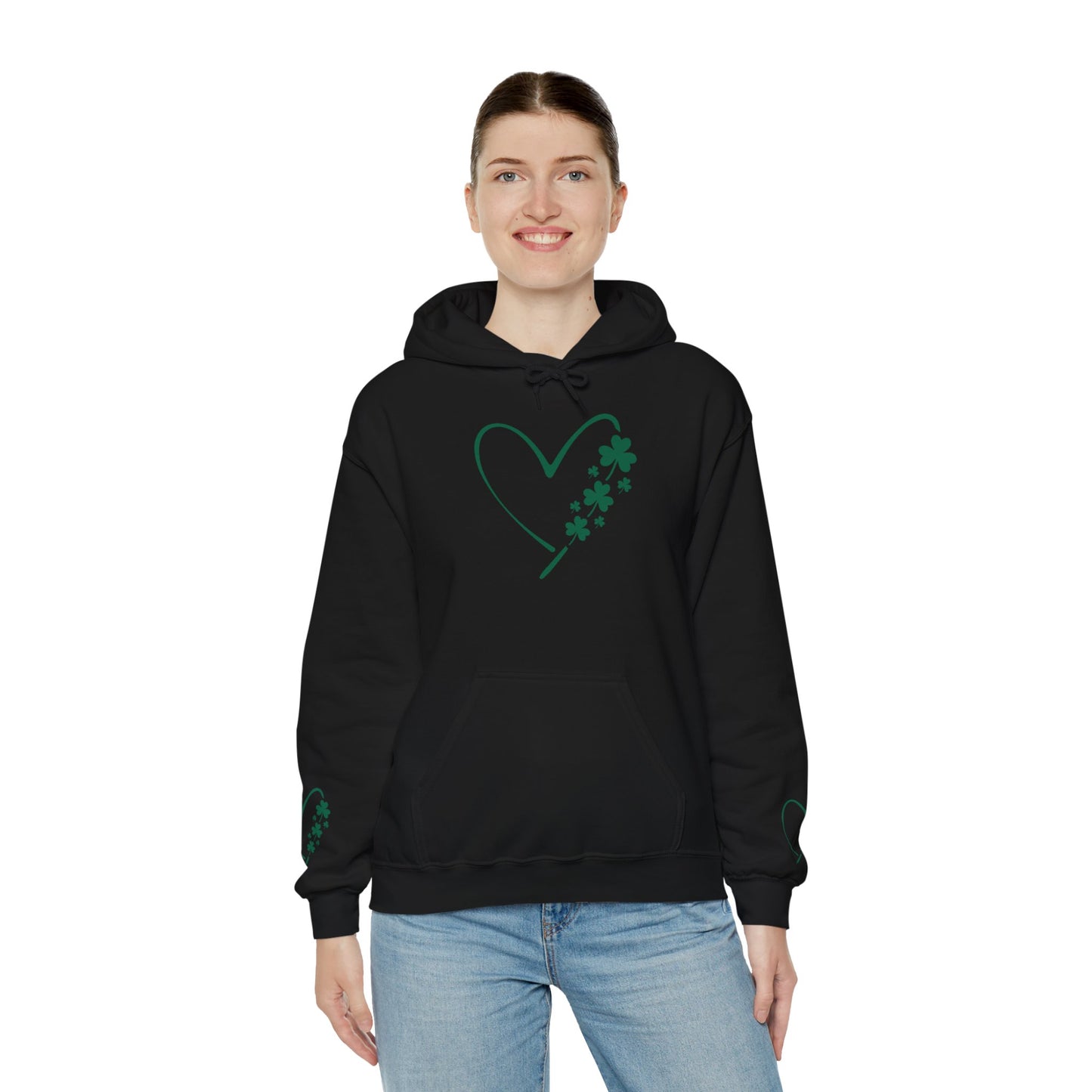 Lucky Heart Floral Hoodie for Unisex - St. Patrick's Day Sweatshirt