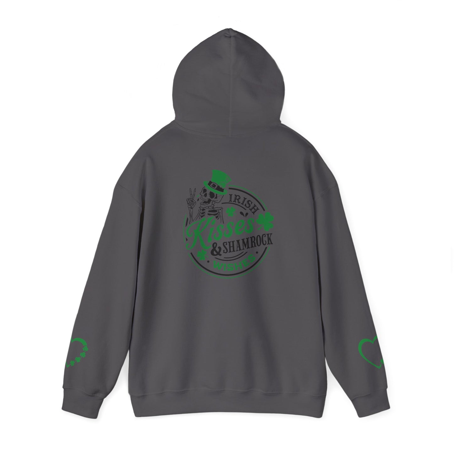 St. Patrick's Day Love Hoodie - Irish Kisses & Shamrock Wishes Sweatshirt